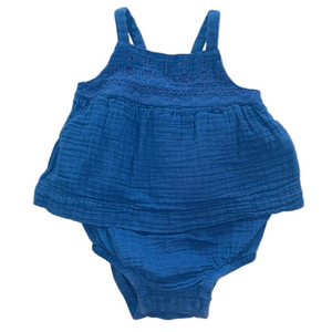 ⭐Cat & Jack Baby Girls Blue Onesie Dress 0-3M⭐